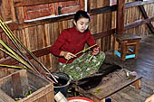 Inle Lake Myanmar. Weaving workshops a popular stop on the tourist circuit. 